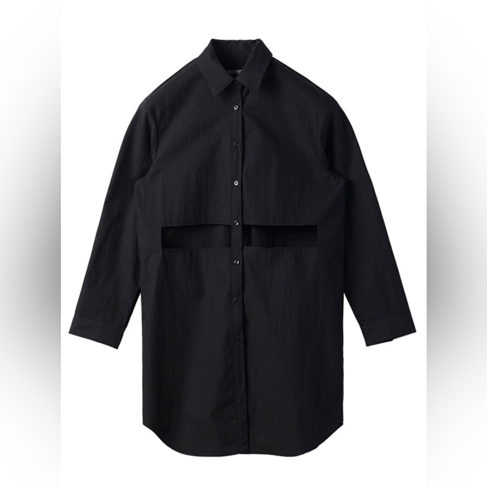 Black Rocket x Lunch Front Cut Out Long Shirt